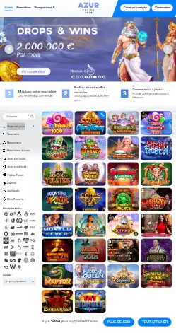 l'application et interface SCATTERS CASINO